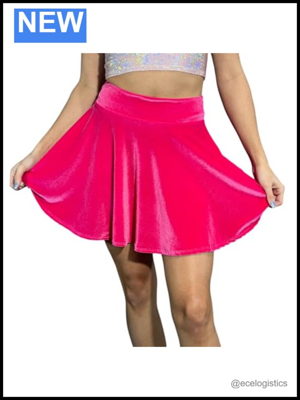 Velvet Skater Mini Skirt Stretchy Pull On Made in USA Festival